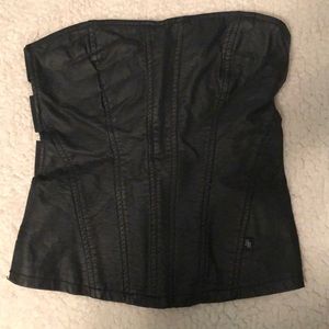 Faux leather bustier in size small